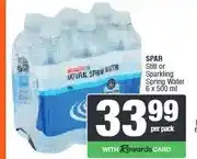 Spar SPAR Still or Sparkling Spring Water 6 x 500 ml offer