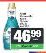 Spar Glade Concentrated Fabric Softener 800 ml Assorted offer