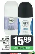 Spar Care By SPAR Roll-On for Male or Female 50 ml Assorted offer