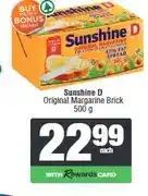 Spar Sunshine D Original Margarine Brick 500 g offer
