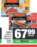 Spar Eskort Cheese, Bacon or Pepperoni Griller 500 g offer