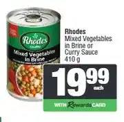 Spar Rhodes Mixed Vegetables in Brine or Curry Sauce 410 g offer