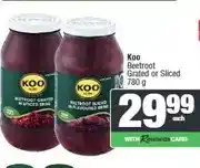 Spar Koo Beetroot Grated or Sliced 780 g offer