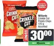 Spar Willards Crinkle Cut Potato Chips 120 g Assorted - Buy 2 for offer