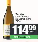 Spar Warwick Chardonnay or Sauvignon Blanc 750ml offer