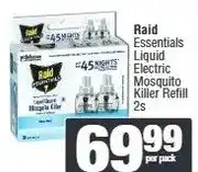 Spar Raid Essentials Liquid Electric Mosquito Killer Refill 2s offer