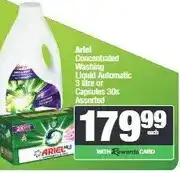 Spar Ariel Concentrated Washing Liquid Automatic 3 litre or Capsules 30s Assorted offer