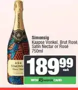 Spar Simonsig Kaapse Vonkel, Brut Rosé, Satin Nectar or Rosé 750ml offer