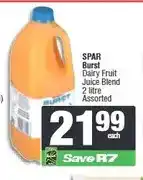 Spar SPAR Burst Dairy Fruit Juice Blend 2 litre Assorted offer