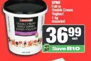 Spar SPAR Full or Double Cream Yoghurt 1 kg Assorted offer