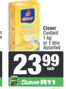 Spar Clover Custard 1 kg or 1 litre Assorted offer
