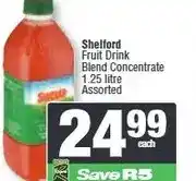 Spar Shelford Fruit Drink Blend Concentrate 1.25 litre Assorted offer