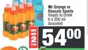 Spar Mr Orange or Rascals Sports Ready to Drink 6 x 300 ml Assorted - Buy 2 for offer