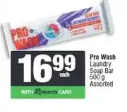 Spar Pro Wash Laundry Soap Bar 500 g Assorted offer