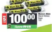 Spar Mama's Mate Black Refuse Bags 10s (Buy 5 for R100) - Buy 5 for offer