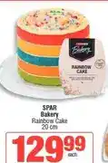 Spar SPAR Bakery Rainbow Cake 20 cm offer