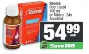 Spar Rennie Duo Liquid 100 ml or Tablets 24s Assorted offer