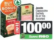 Spar Jacobs Cappuccino Sachets 8s or 10s Assorted (Buy any 2) offer