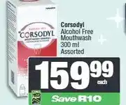 Spar Corsodyl Alcohol Free Mouthwash 300 ml Assorted offer