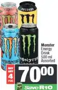 Spar Monster Energy Drink 500 ml Assorted (Buy any 4) offer