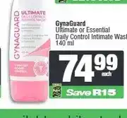 Spar GynaGuard Ultimate or Essential Daily Control Intimate Wash 140 ml offer