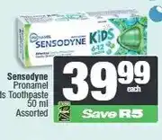 Spar Sensodyne Pronamel Kids Toothpaste 50 ml Assorted offer