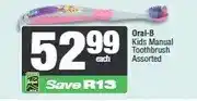 Spar Oral-B Kids Manual Toothbrush Assorted offer