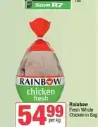 Spar Rainbow Fresh Whole Chicken in Bag (per kg) offer