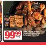 Spar SPAR Tender & Tasty Skewered Chicken Wings Barbaque or Peri-Peri per kg offer