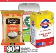 Spar Golden Delight Parboiled Rice 2 kg, Iwisa Super Maize Meal 2.5 kg & Snowflake Flour 2.5 kg offer