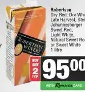 Spar Robertson Dry Red, Dry White, Late Harvest, Stein, Johannesberger Sweet Red, Light White, Natural Sw offer