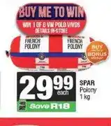 Spar SPAR Polony 1kg offer