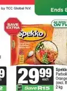 Spar Spekko Parboiled Rice Orange Bag 2kg offer