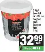 Spar SPAR Low Fat or Fat Free Yoghurt (incl. Lactose Free) 1 kg offer