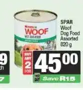 Spar SPAR Woof Dog Food Assorted 820 g - Buy 2 for offer
