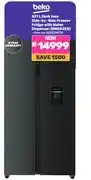 Game Beko 521 L Dark Inox Side-by-Side Freezer Fridge with Water Dispenser (GNO532B) offer