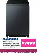 Game Samsung 17.5 kg AI Top Loader Ecobubble Washing Machine (WA80F18S8) offer