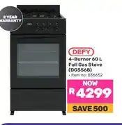 Game 4-Burner 60 L Full Gas Stove (DGS568) offer