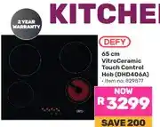 Game Defy 65 cm VitroCeramic Touch Control Hob (DHD406A) offer