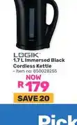 Game Logik 1.7 L Immersed Black Cordless Kettle offer