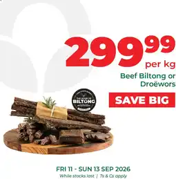 Food Lover's Market Beef Biltong or Droëwors offer