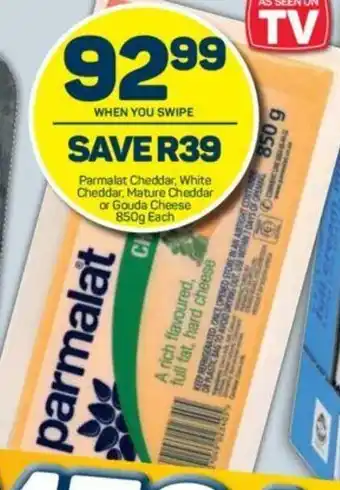Pick n Pay Parmalat Cheddar, White Cheddar, Mature Cheddar or Gouda Cheese 850g each offer