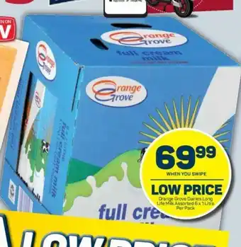 Pick n Pay Orange Grove Daries Long Life Milk Assorted 6 x 1 Lite per pack offer