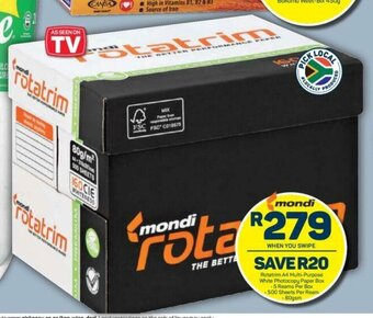 Pick n Pay Rotatrim A4 Multi-purpose White Photocopy Paper Box offer