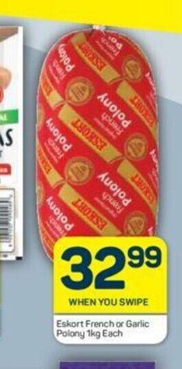 Pick n Pay Eskort French or Garlic Polony 1kg each offer