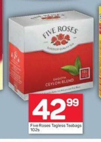 Pick n Pay Five Roses Tagless Teabags 102s offer