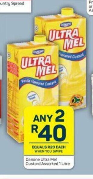 Pick n Pay Danone Ultra Mel Custard Assorted 1 Litre offer