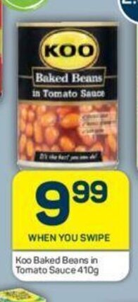 Pick n Pay Koo Baked Beans in Tomato Sauce 410g offer