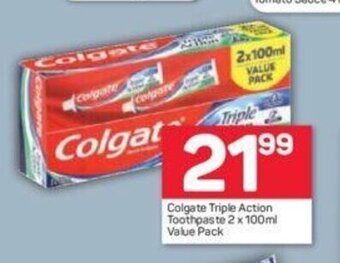 Pick n Pay Colgate Triple Action Toothpaste 2 x 100 ml Value Pack offer