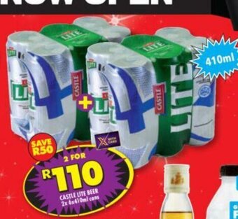 Castle Lite Beer 2x 6x410ml Cans